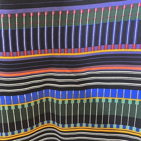 LOFT MULTI STRIPE MULTI COLOR WIDE LEG CROP PANTS WITH POCKETS SZ  12P - Picture 5 of 13